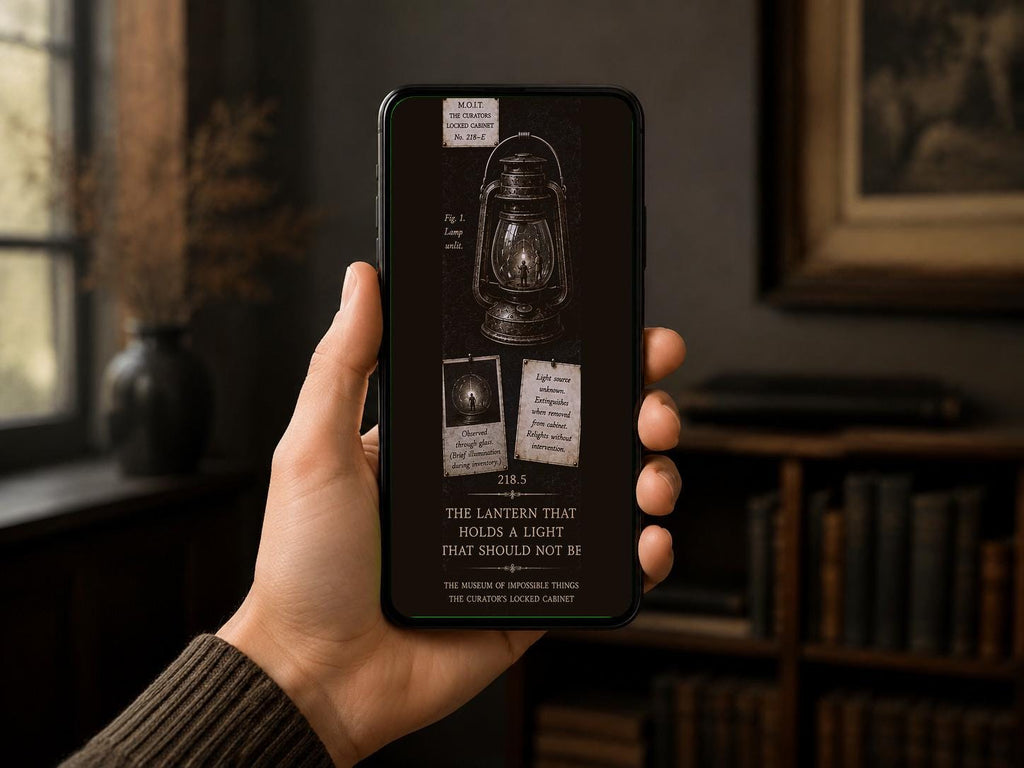 Curator's Locked Cabinet Phone Wallpaper | Dark Academia Lock Screen, Mystery Specimens Bundle