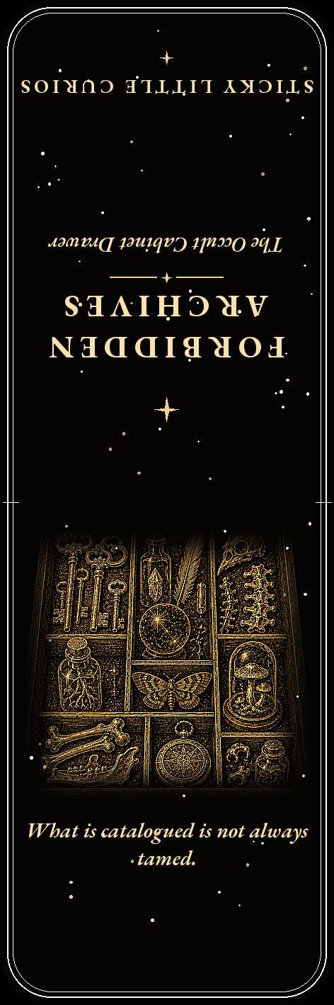 Forbidden Archives Bookmark | Dark Academia Occult Library Bookmark | Standard or Magnetic Page Marker