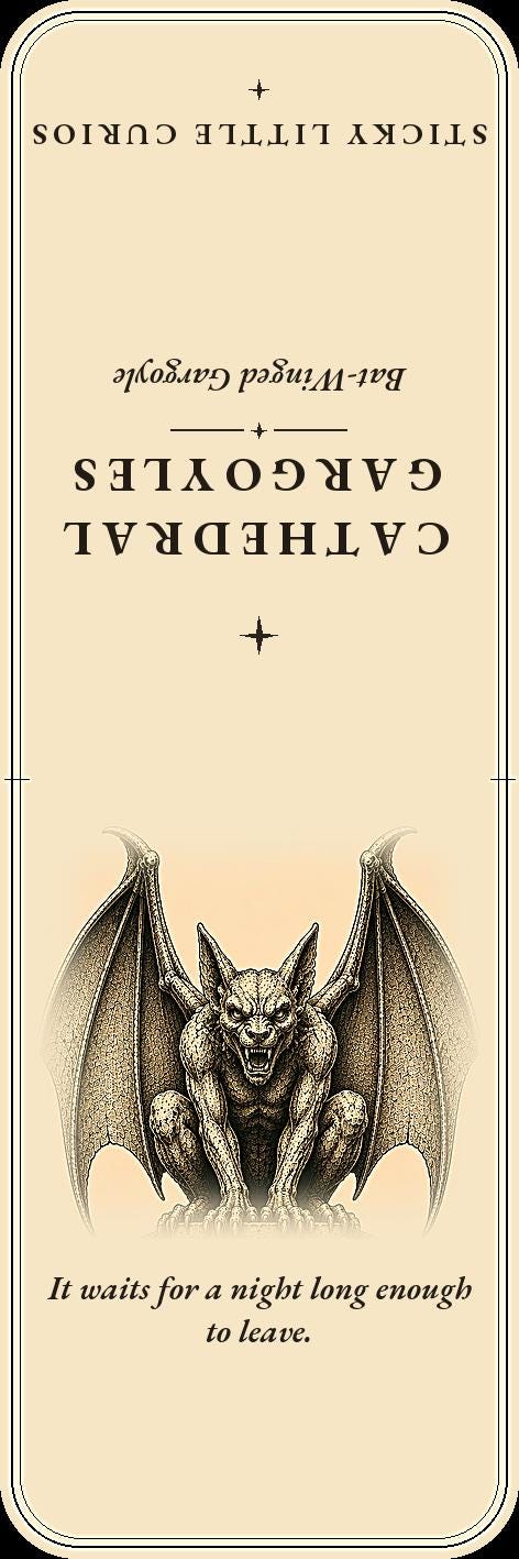 Cathedral Gargoyles The Watchers Bookmark | Dark Academia Gargoyle Bookmark | Standard or Magnetic Page Marker