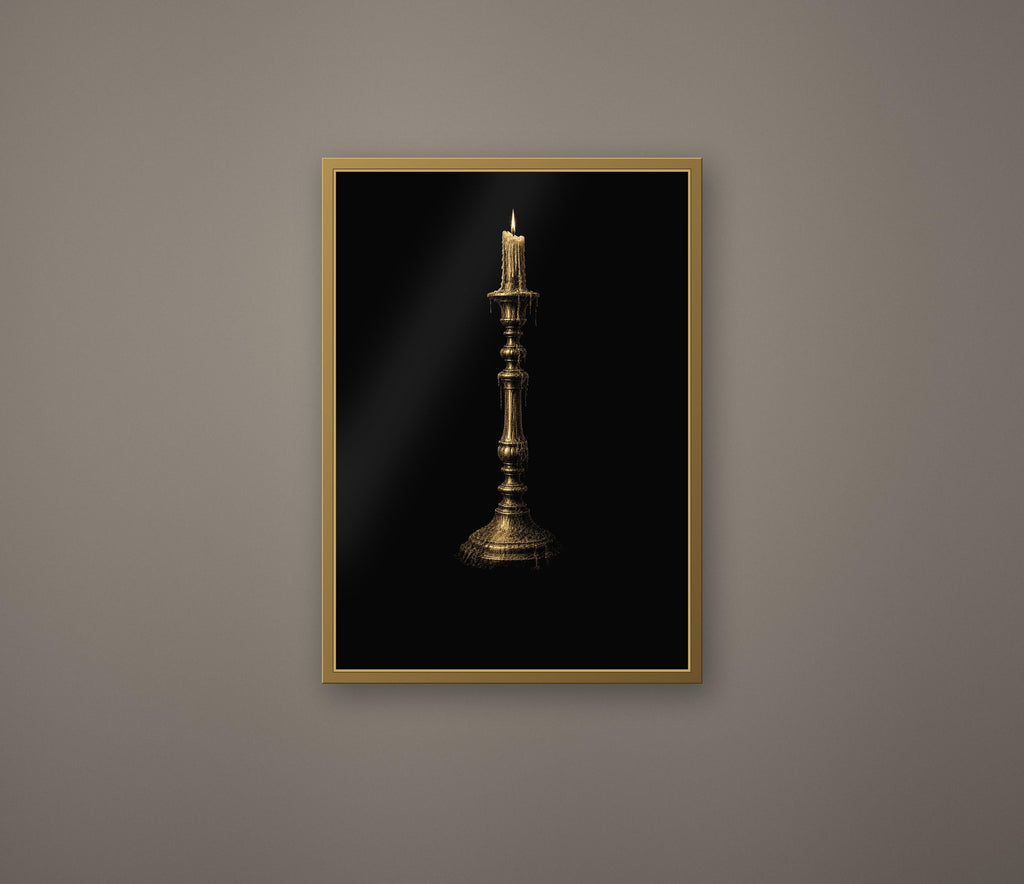 Submerged Chapel, Dark Academia Gothic Angel Prints | Antique Gold Altar Wall Art | Digital Download