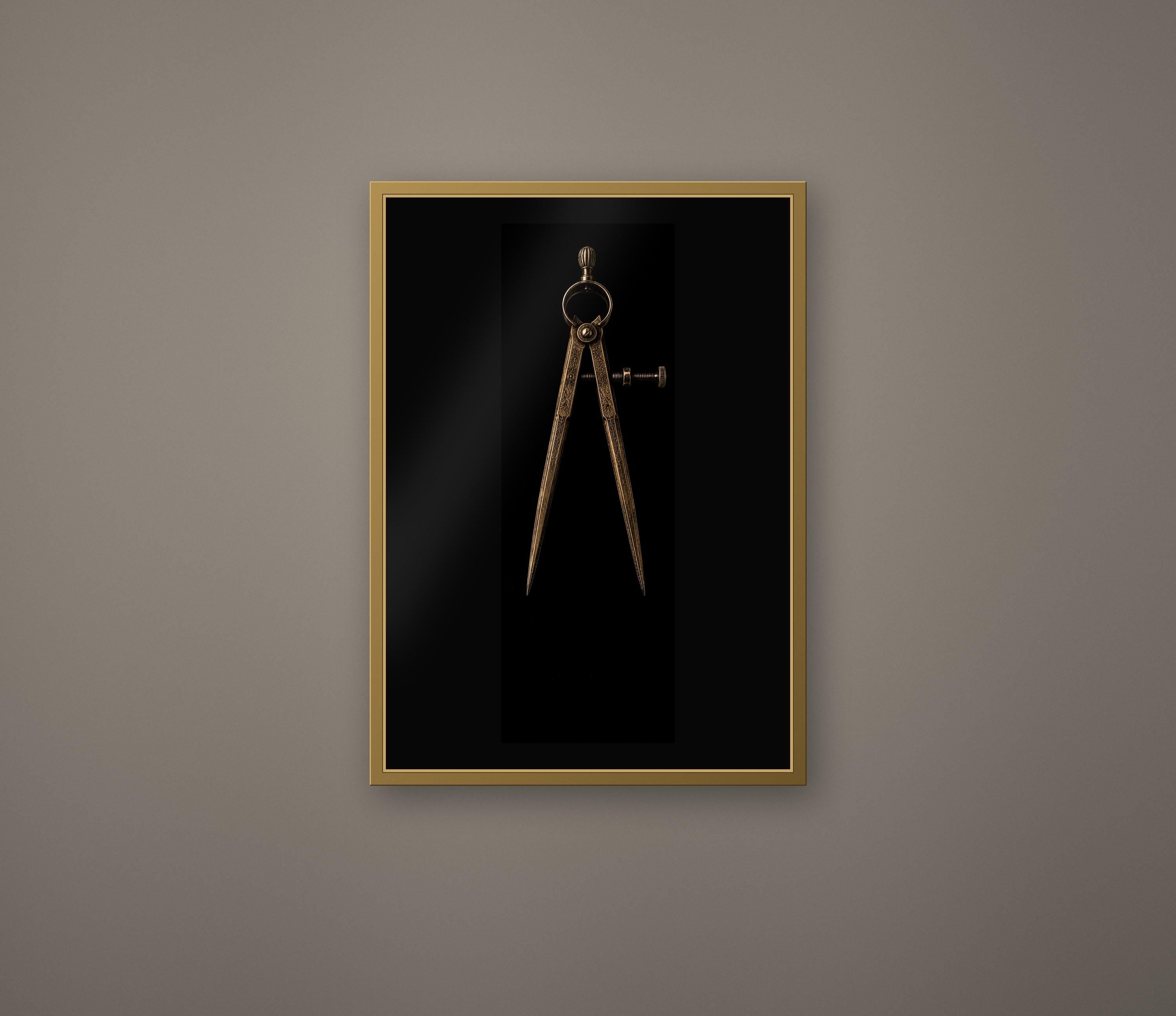The Cartographers Cabinet: Dark Academia Wall Art | Antique Gold Black Prints | Digital Download Set