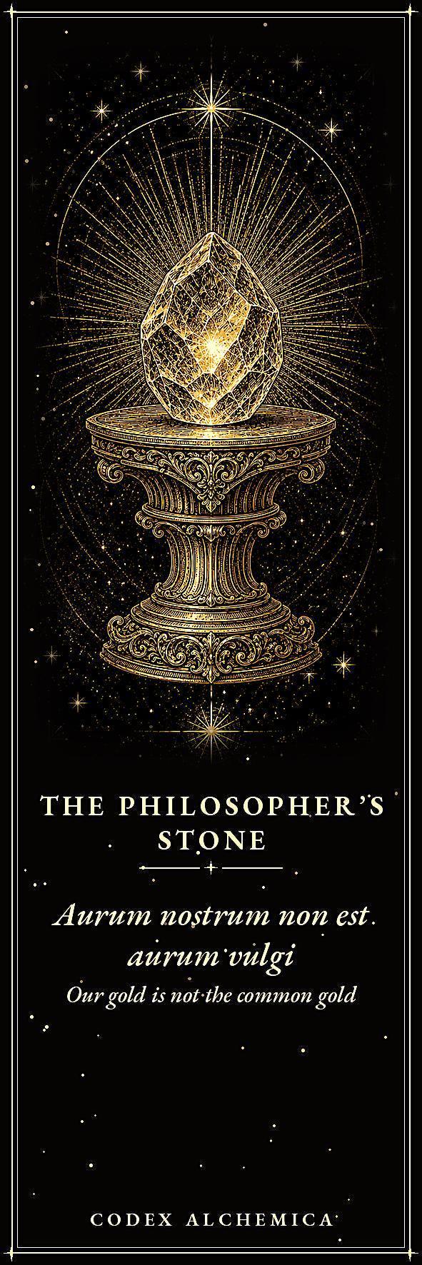 Codex Alchemica Bookmark | Dark Academia Occult Alchemy, Gold Linework | Magnetic Page Marker, Alchemist Workbench