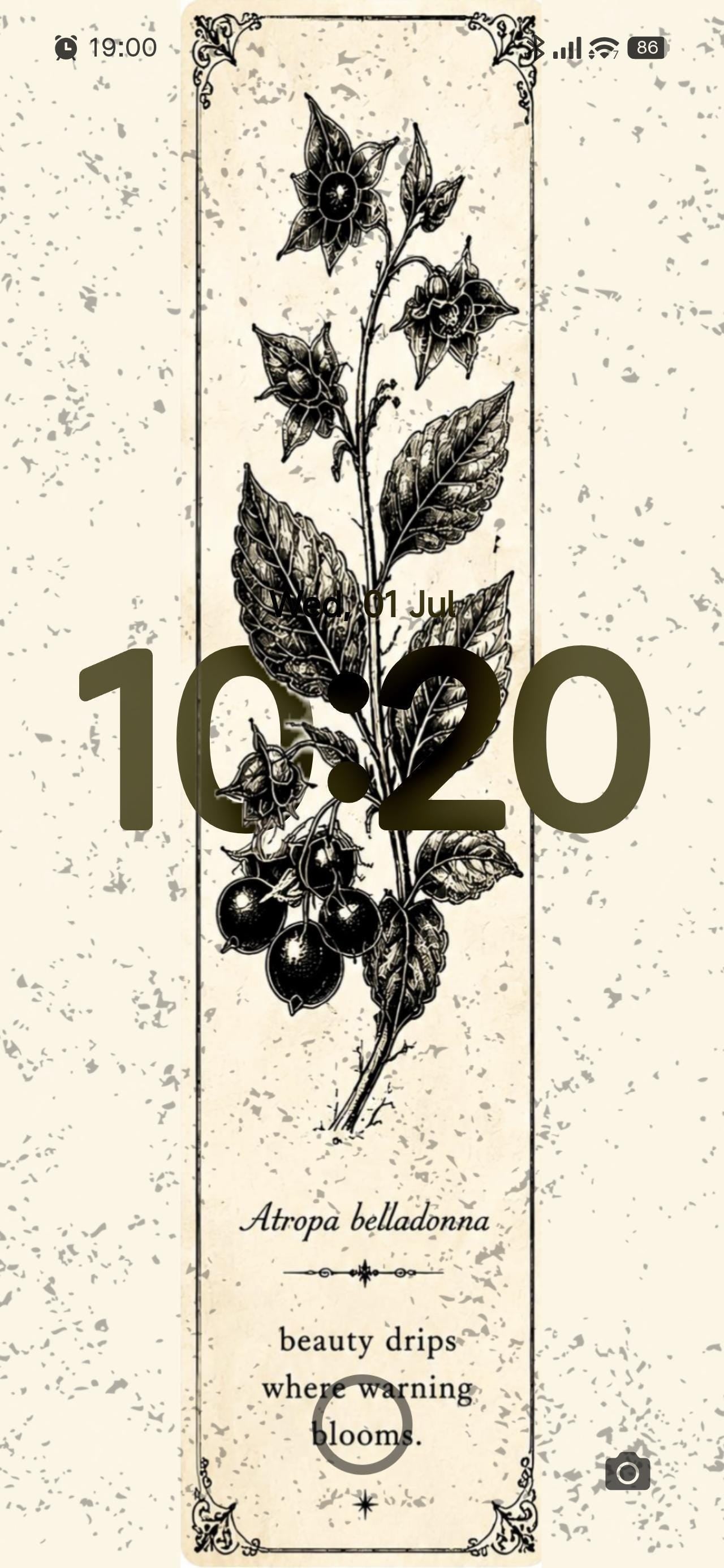 Poison Garden Phone Wallpaper | Toxic Botanical Witchy Aesthetic | Dark Academia Lock Screen | Herbalism Gift Digital Download