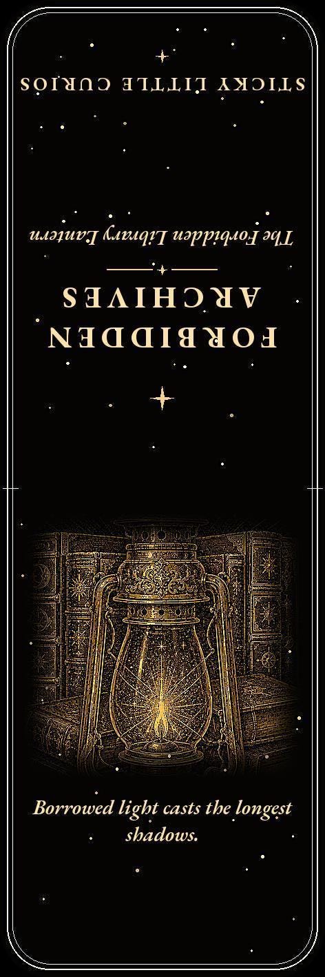 Forbidden Archives Bookmark, Dark Academia Gold Linework | Magnetic Page Marker | Occult Library Designs, Literary Gift