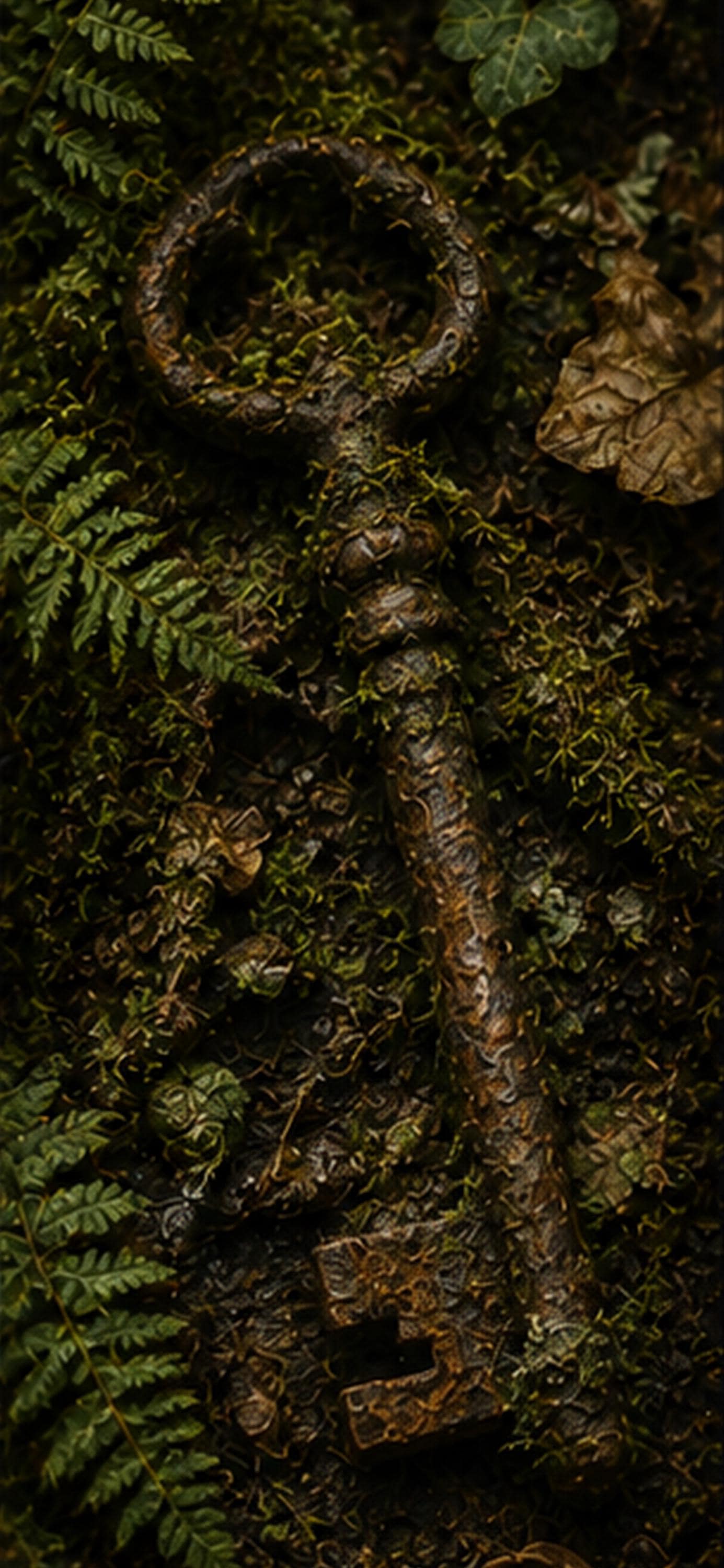 Woodland Relics Phone Wallpaper Bundle | Goblincore Lock Screen, Cottagecore Aesthetic | Moss-Covered Artefacts, Instant Digital Download
