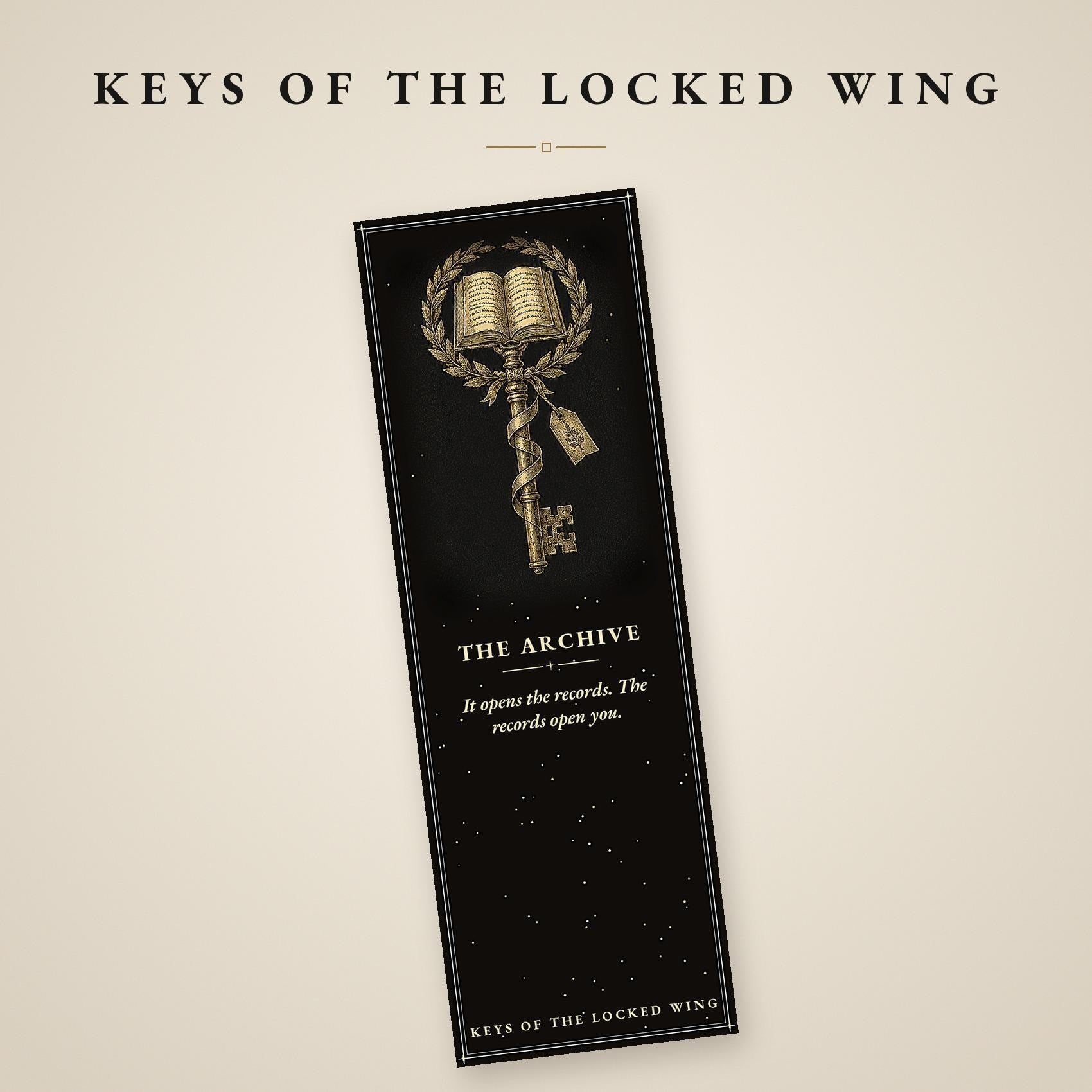 Keys Of The Locked Wing Skeleton Key Bookmark | Dark Academia | Magnetic Page Marker, Witchy Gift