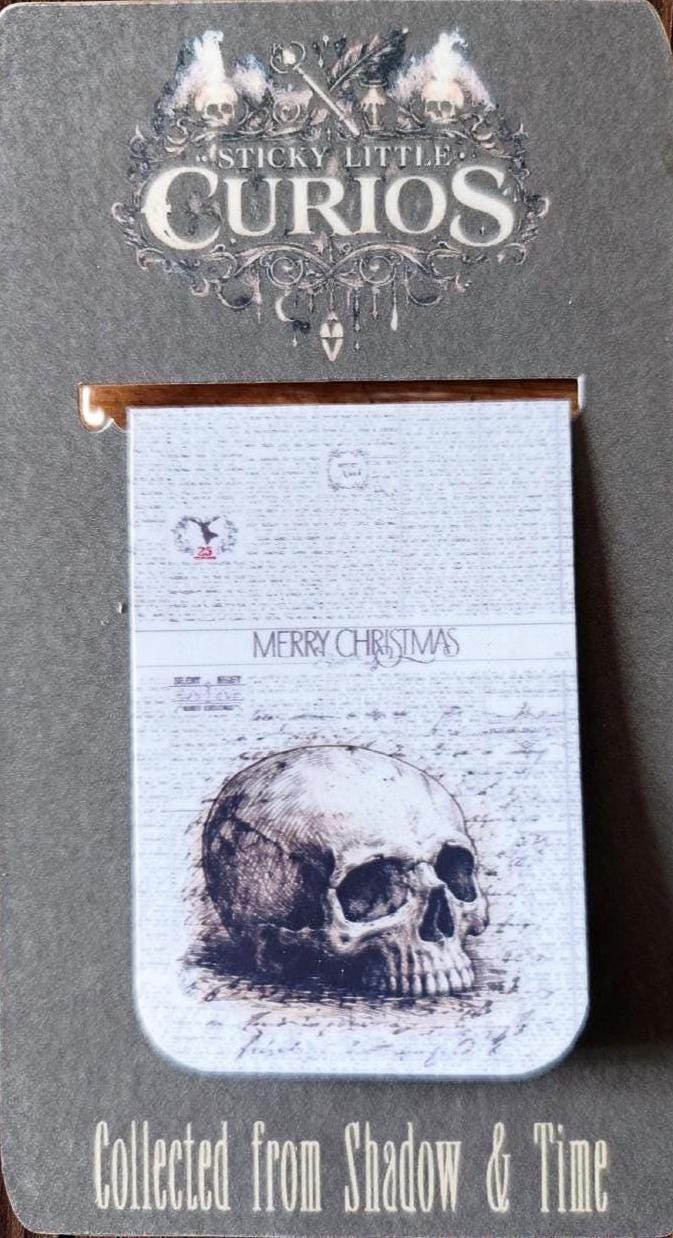 Memento Mori Skull Magnetic Page Marker | Dark Academia Gothic | Vintage Witchy Design | Sepia Skull Art | Reader Gift