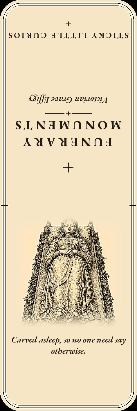 Funerary Monuments Forgotten Cemetery Bookmark | Dark Academia Cemetery Bookmark | Standard or Magnetic Page Marker