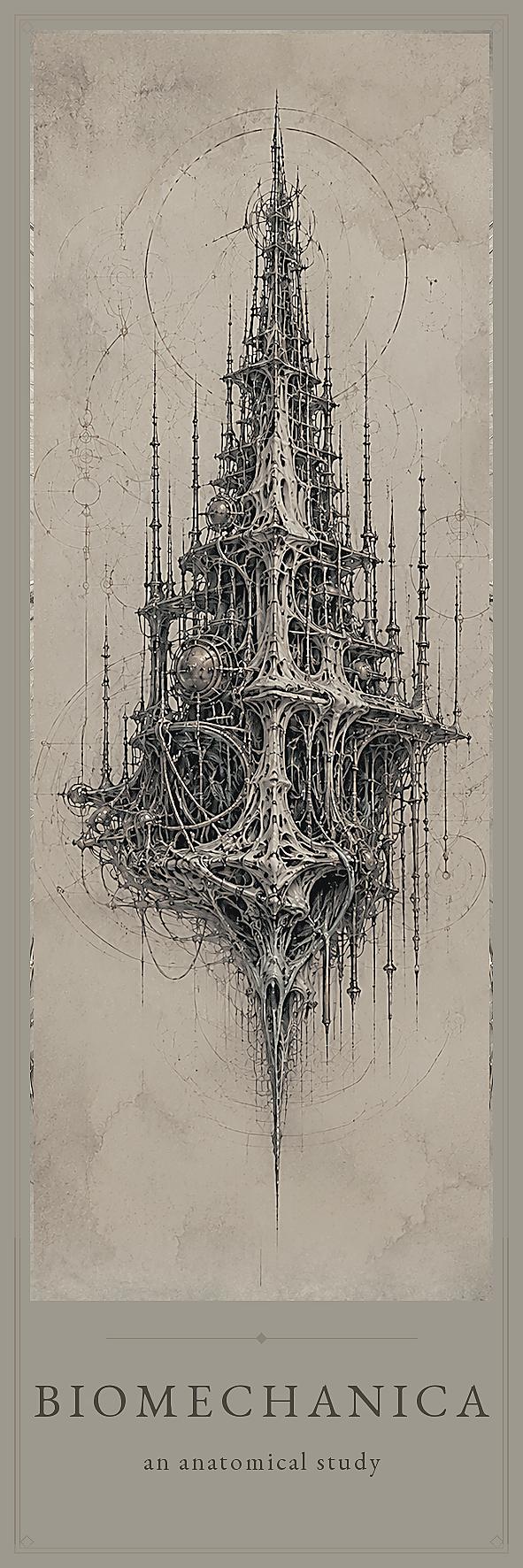 Towers & Spires Dark Academia Gothic Bookmark Set | Biomechanical Anatomy Art | Magnetic or Standard Page Marker | Dark Fantasy Reading Gift