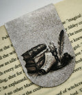 Vintage Writing Desk Magnetic Page Marker | Dark Academia Still Life | Quill & Candle Bookmark | Literary Gift