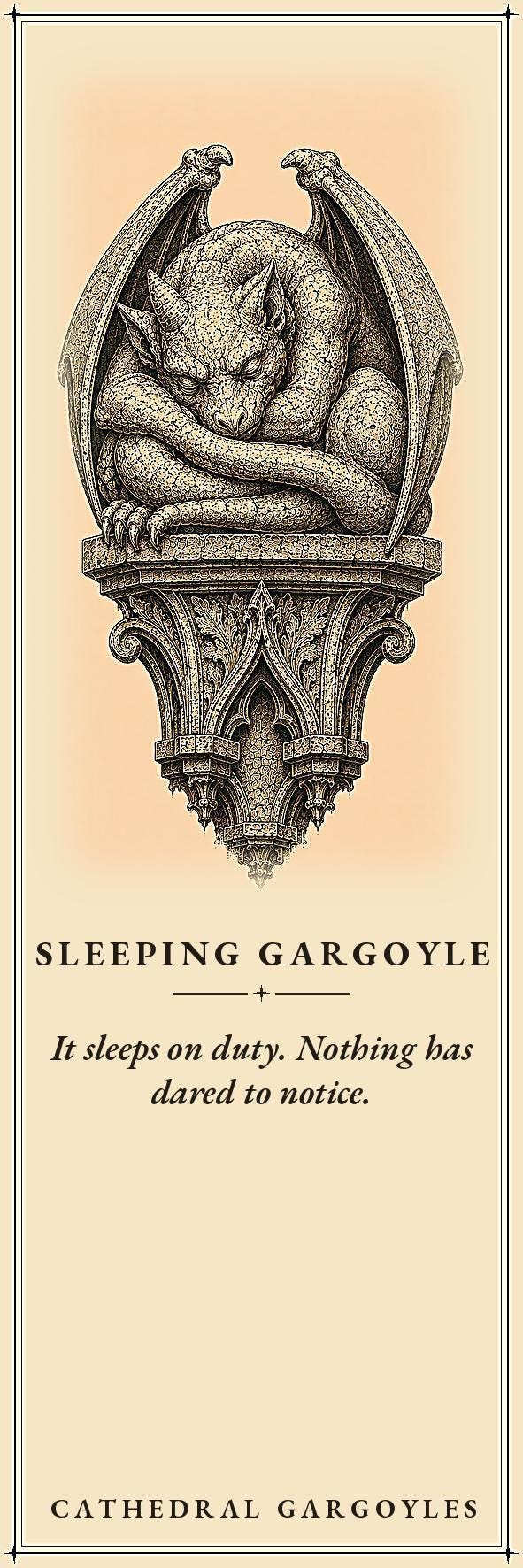 Cathedral Gargoyles Bookmark, Dark Academia Sentinels | Gothic Stone Creature Art | Handmade Page Marker, Literary Gift
