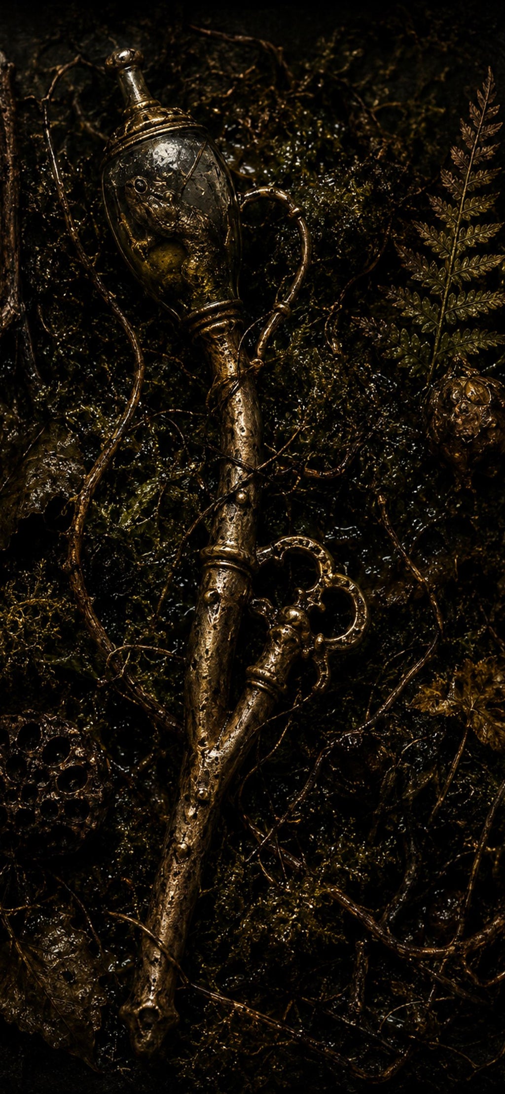 Things Beneath The Roots - Dark Goblincore Frog Wallpaper | Moody Lock Screen | Gothic Fantasy | Phone Bundle