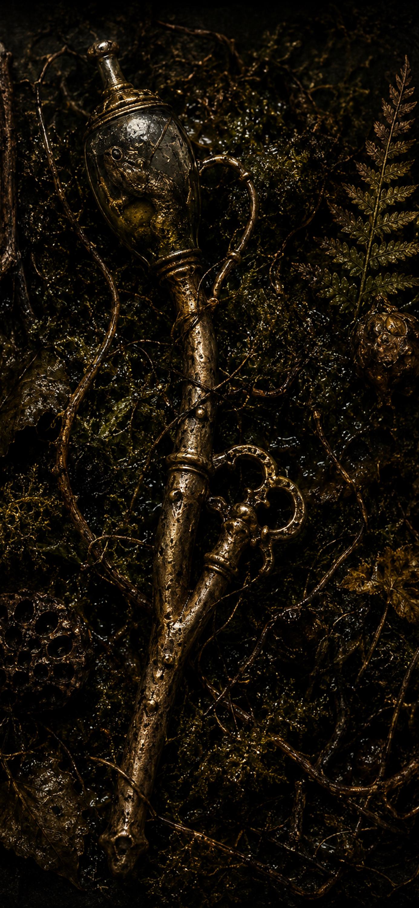 Things Beneath The Roots - Dark Goblincore Frog Wallpaper | Moody Lock Screen | Gothic Fantasy | Phone Bundle