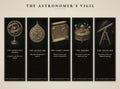 The Astronomer's Vigil Bookmark, Gold Celestial Illustration | Dark Academia | Magnetic Page Marker | Astronomy Gift