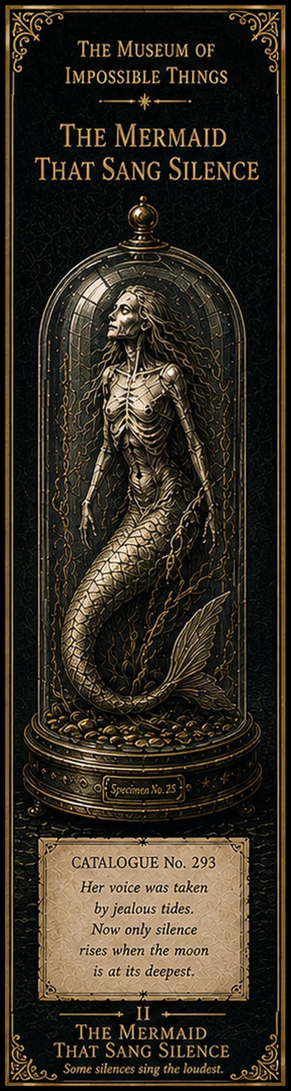 The Watcher in the Woods Printable Bookmarks | Dark Academia Gothic Aesthetic | Antique Gold Black | Mysterious Creatures | Book Lover Gifts