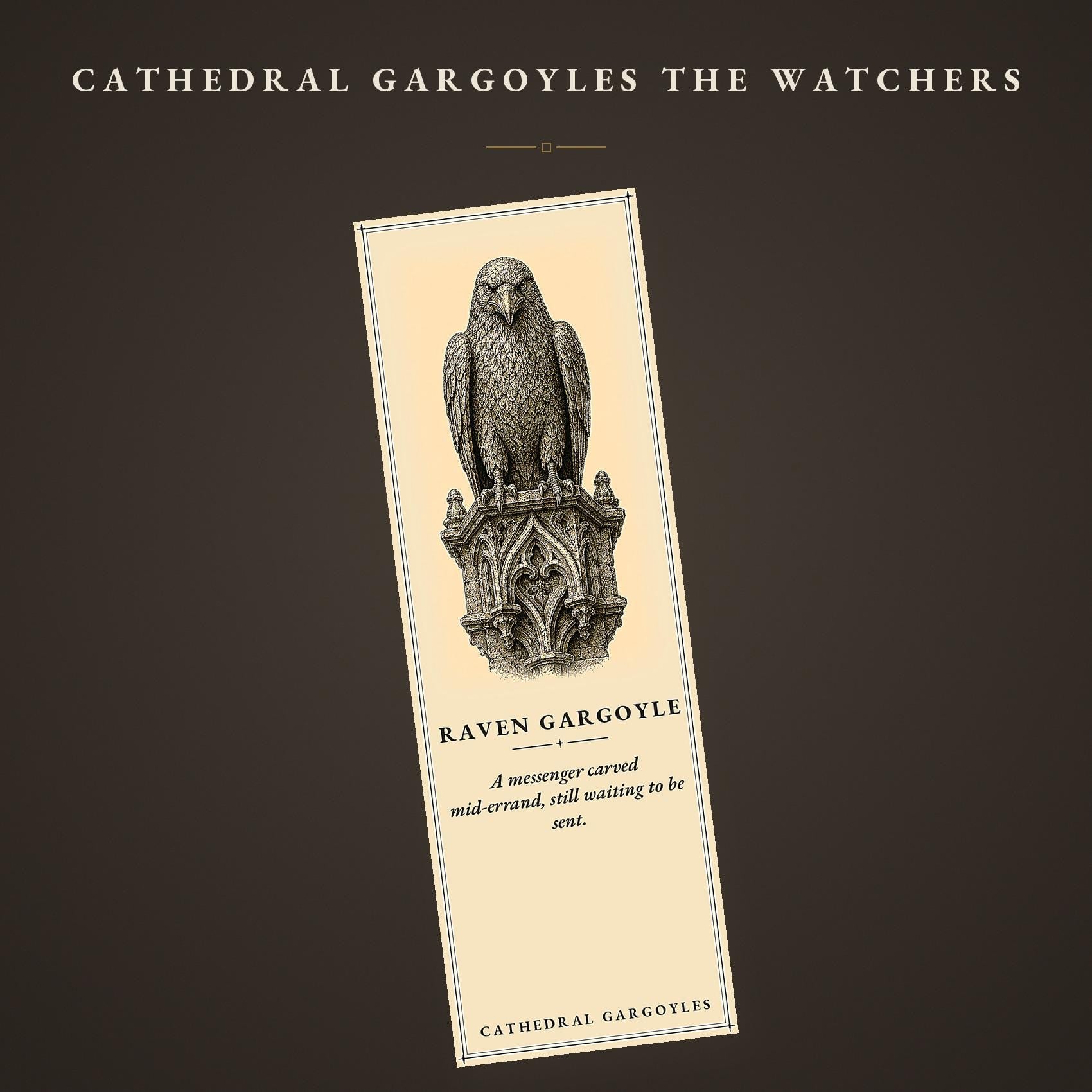 Cathedral Gargoyles The Watchers Printable Bookmarks | Dark Academia Gothic | Fantasy Reader Gift | Aged Parchment Style | Digital Download