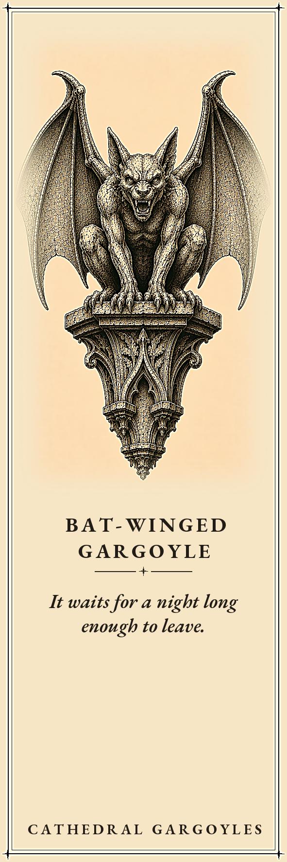 Cathedral Gargoyles – The Guardians, Printable Bookmarks | Dark Academia Gothic | Occult Stationery | Book Lover Gift
