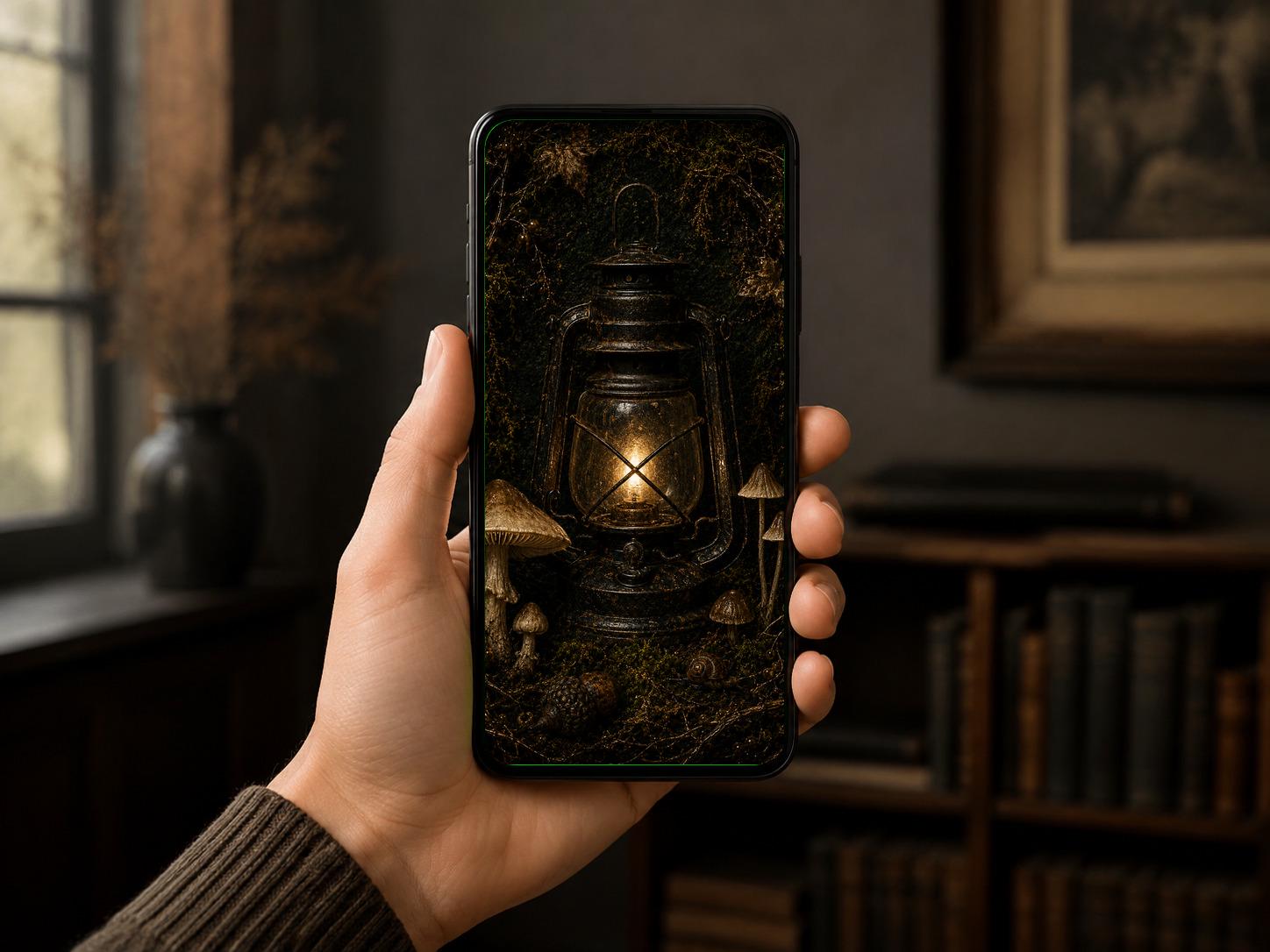 Forest Midnight Phone Wallpaper Bundle | Dark Goblincore Lock Screen (Digital Download)