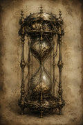 Hourglass II Biomechanical Wallpaper | Dark Academia Lock Screen | Surreal Anatomy | Gothic Brass Machinery Art