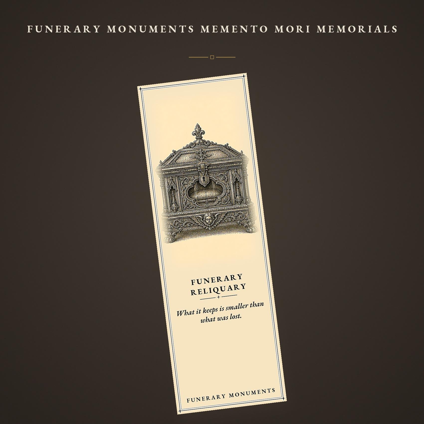 Funerary Monuments Printable Bookmarks | Memento Mori Dark Academia | Occult Reader Gift | Ink Parchment Stationery