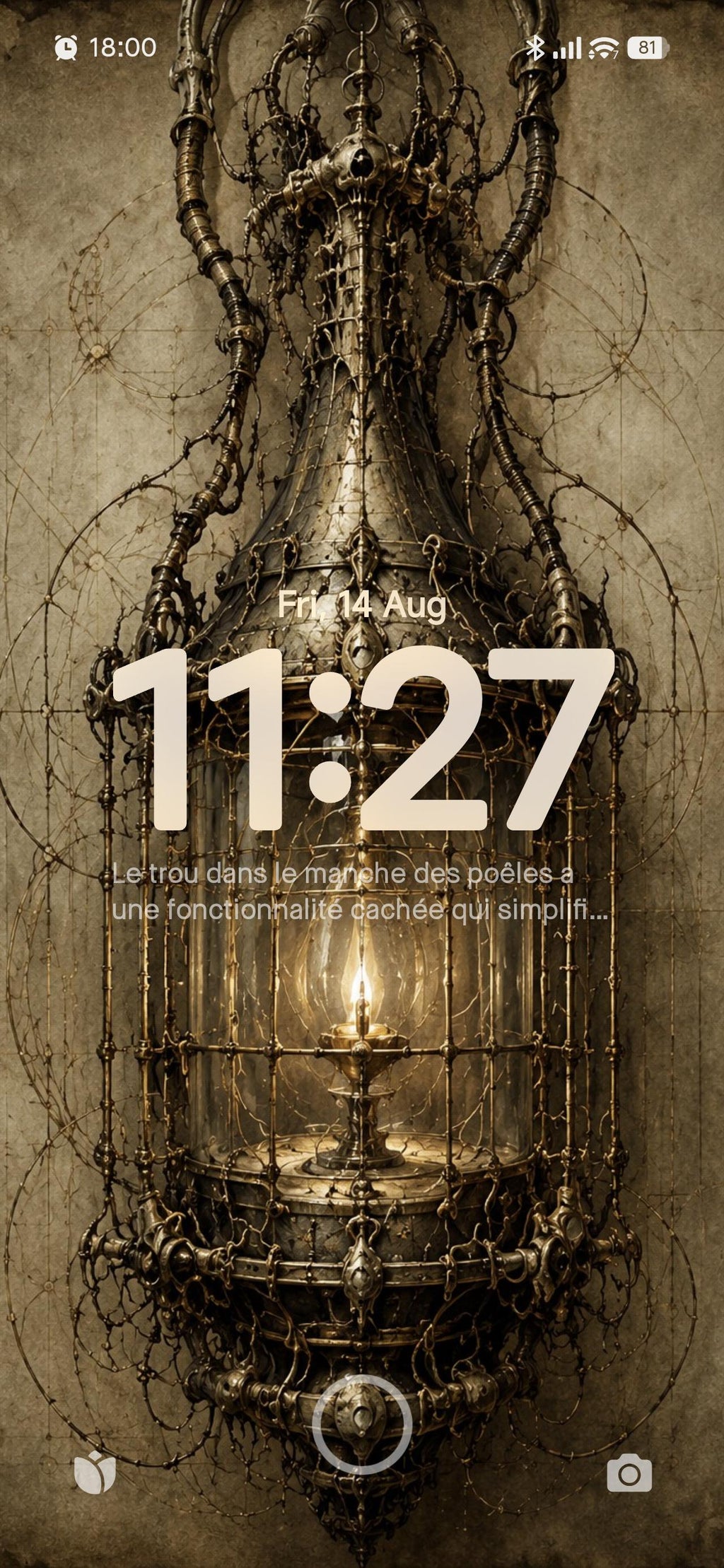Lantern Biomechanical Phone Wallpaper | Dark Academia Lock Screen | Brass Anatomy Digital Art | Surreal Gothic Download