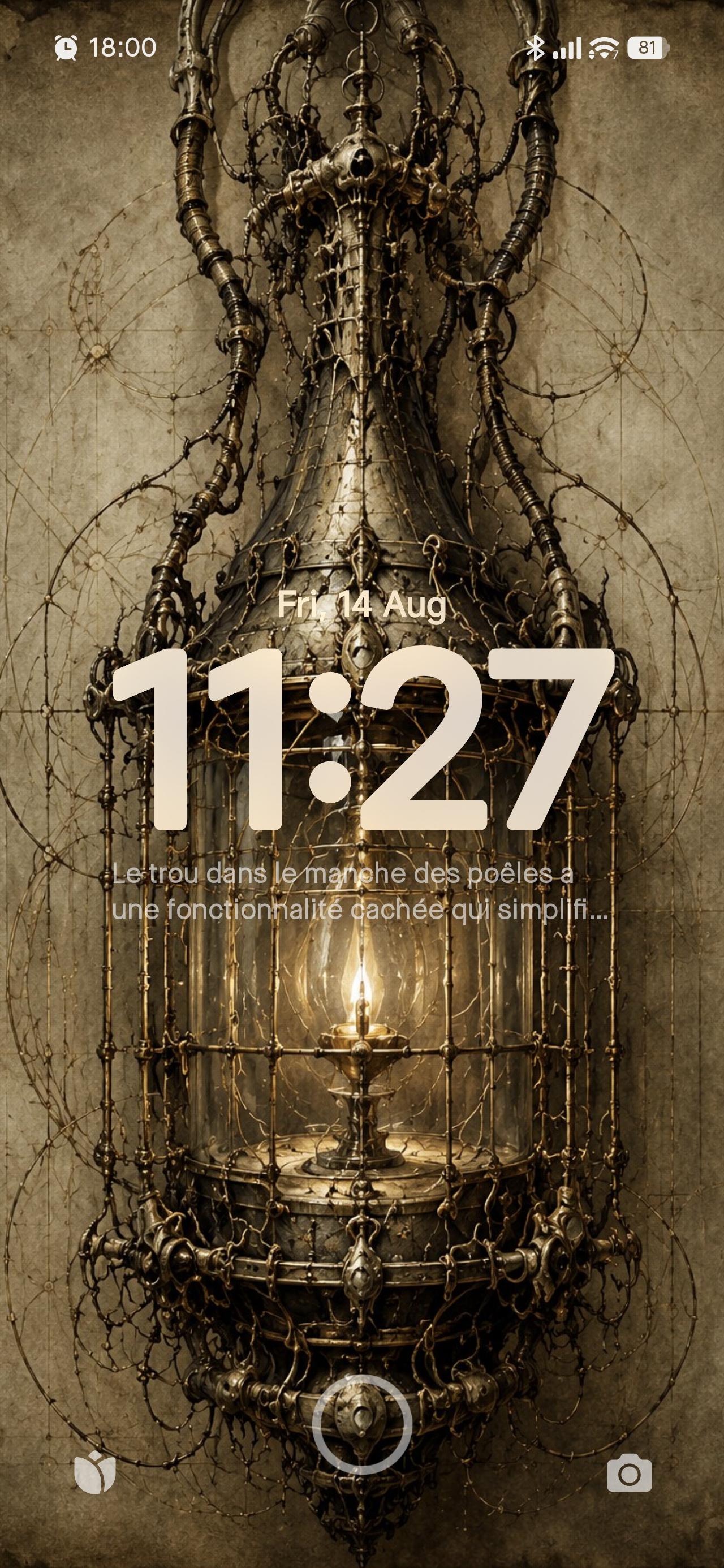 Lantern Biomechanical Phone Wallpaper | Dark Academia Lock Screen | Brass Anatomy Digital Art | Surreal Gothic Download