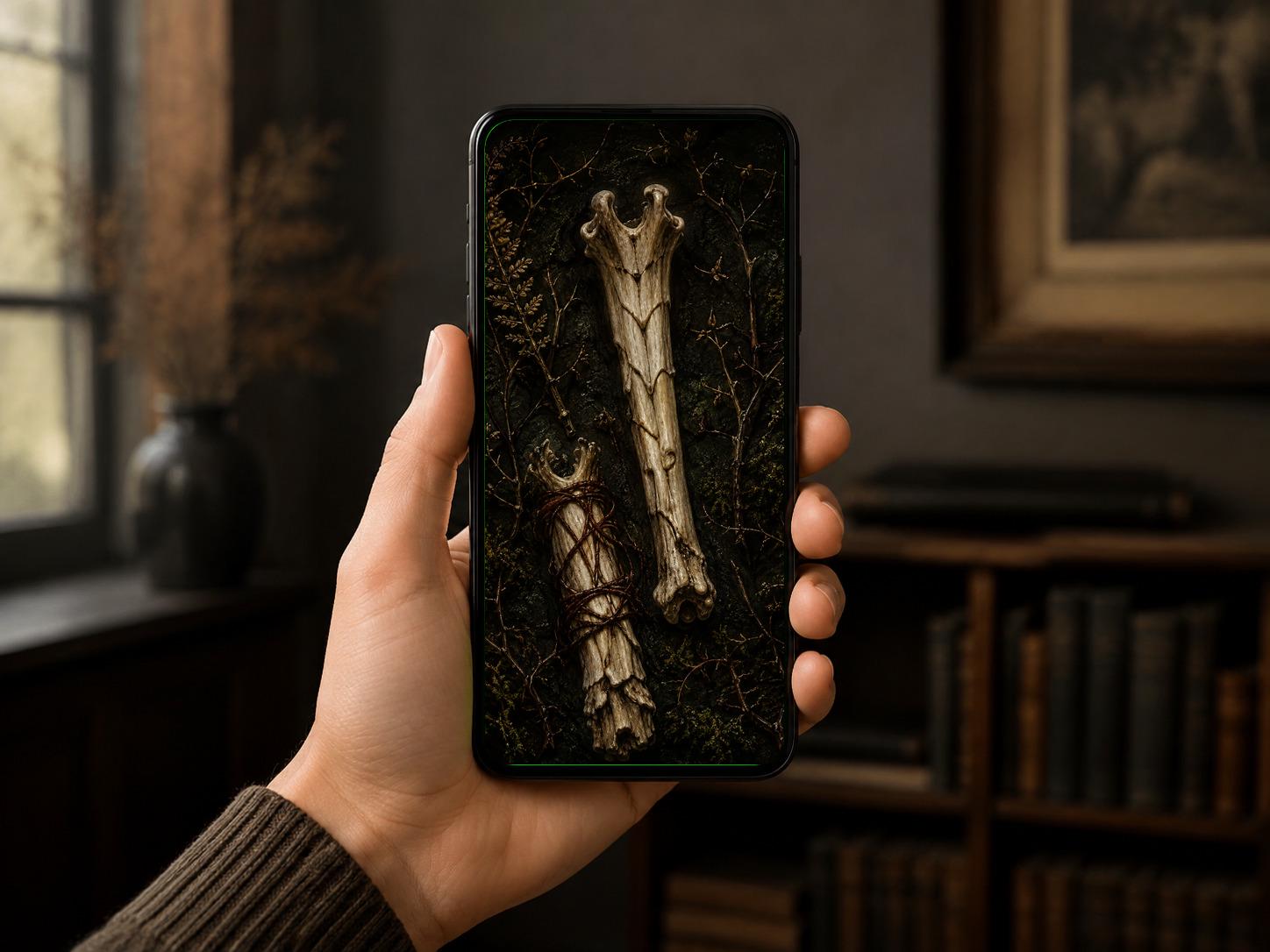 Hedge Witch Midden Phone Wallpaper Bundle | Dark Goblincore Lock Screen, Witchy Aesthetic | iPhone & Android Digital Download