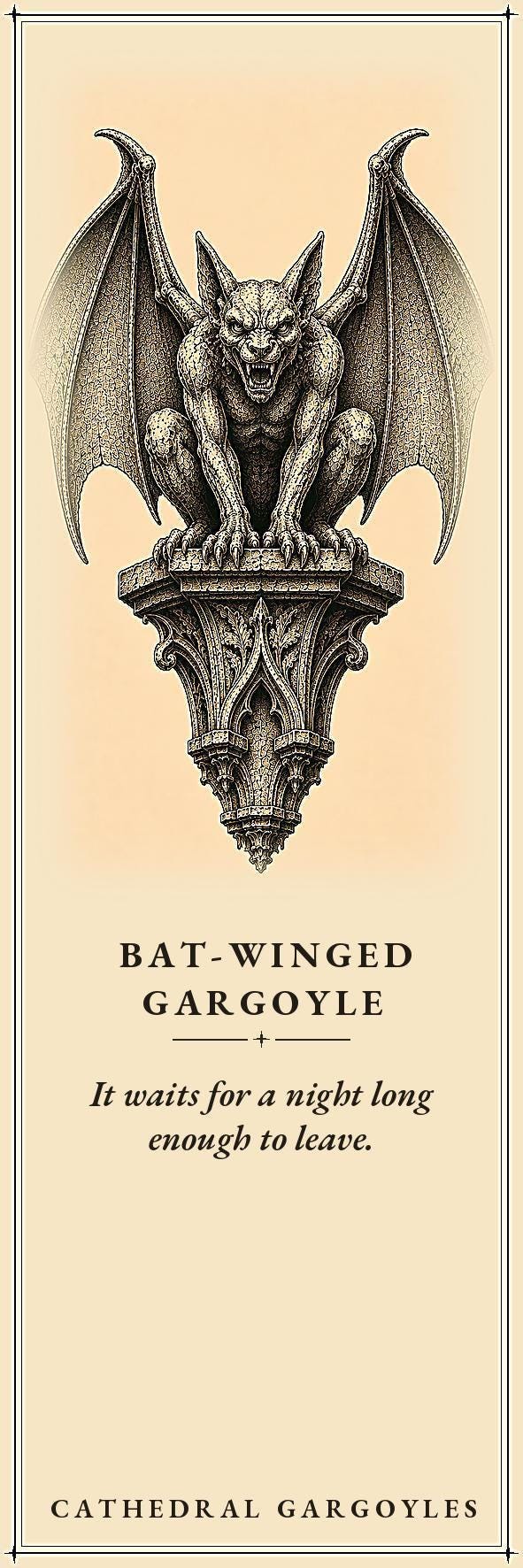 Cathedral Gargoyles The Guardians Bookmark | Dark Academia Gargoyle Bookmark | Standard or Magnetic Page Marker