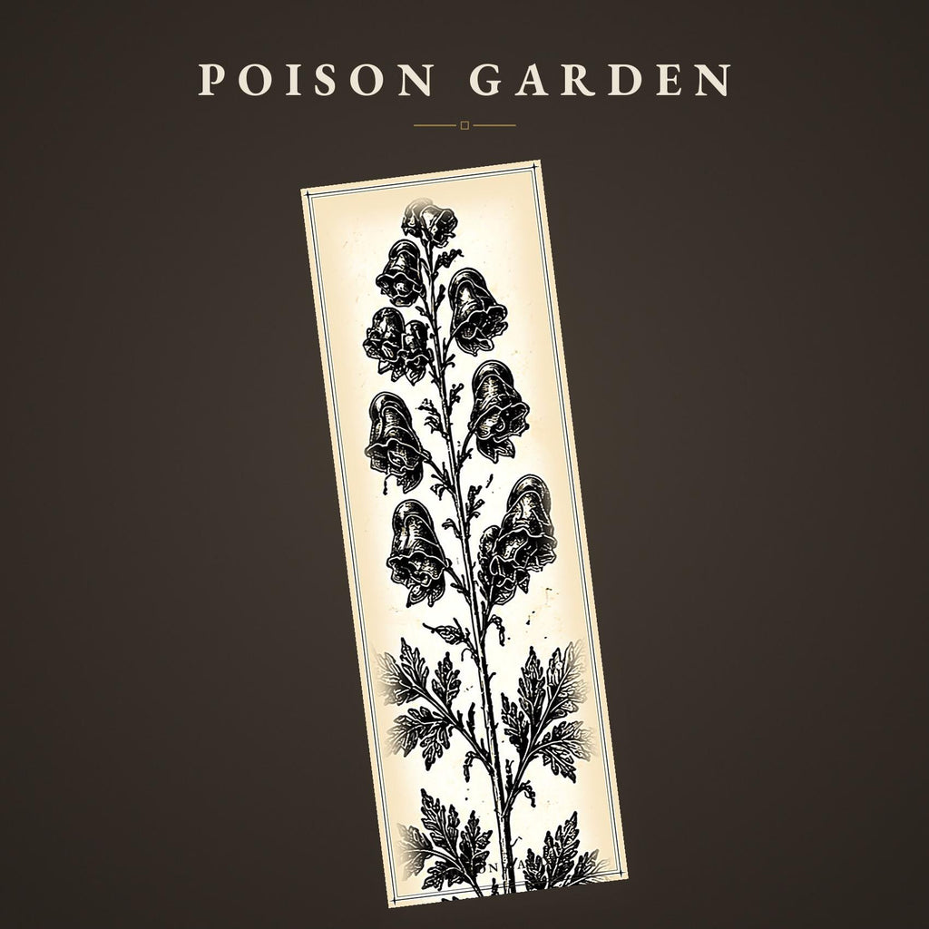 The Poison Garden Botanical Bookmark | Dark Academia Witchy | Printable Digital Download | Gothic Plant Illustration | Book Lover Gift