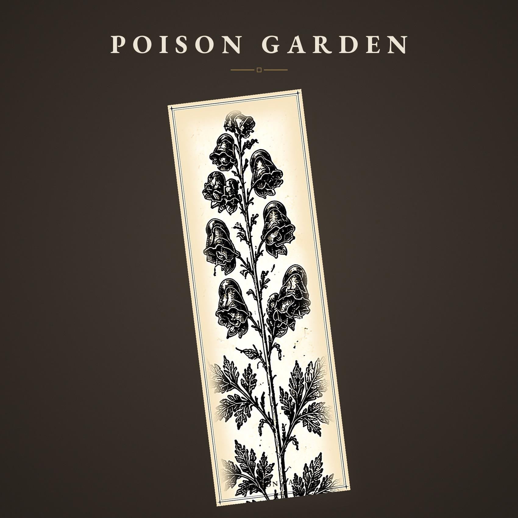 The Poison Garden Botanical Bookmark | Dark Academia Witchy | Printable Digital Download | Gothic Plant Illustration | Book Lover Gift