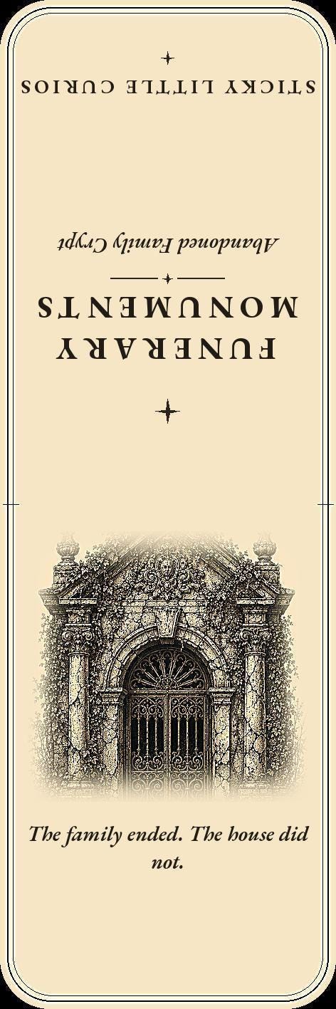 Funerary Monuments – Forgotten Cemetery Page Marker | Dark Academia | Gothic Literary Gift | Magnetic or Standard