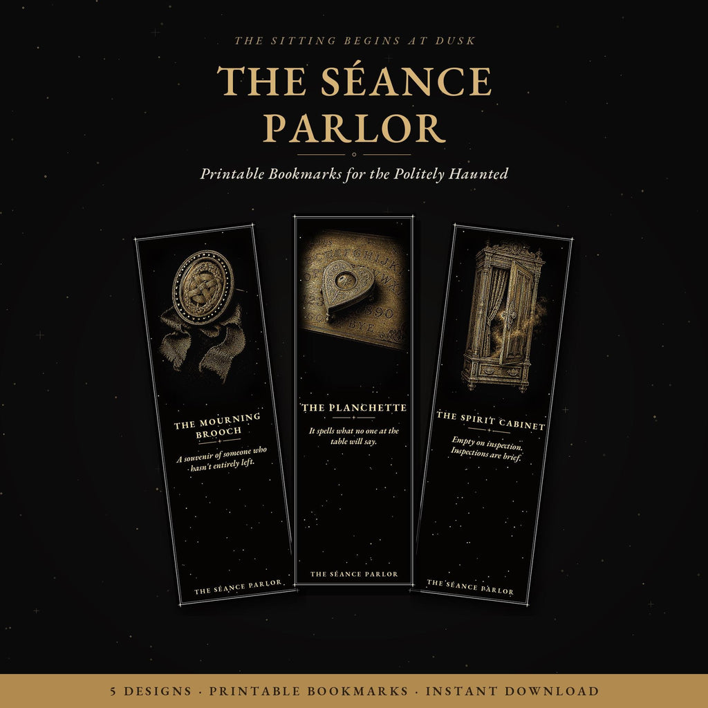 The Séance Parlor Bookmark | Dark Academia Victorian Spiritualism Bookmark | Standard or Magnetic Page Marker