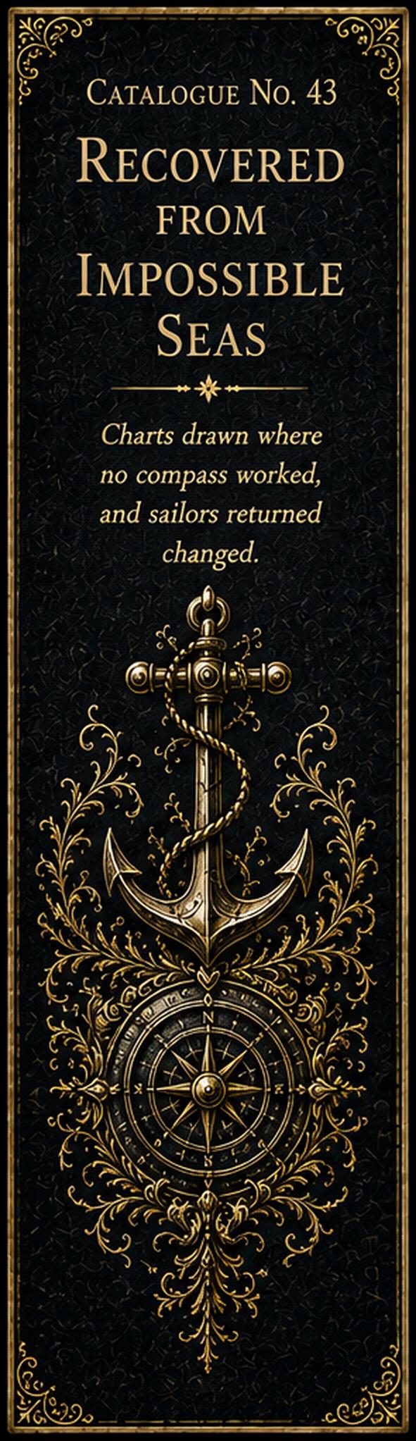 Recovered from Impossible Seas - Dark Academia Bookmarks | Nautical Gothic | Printable Book Lover Gift