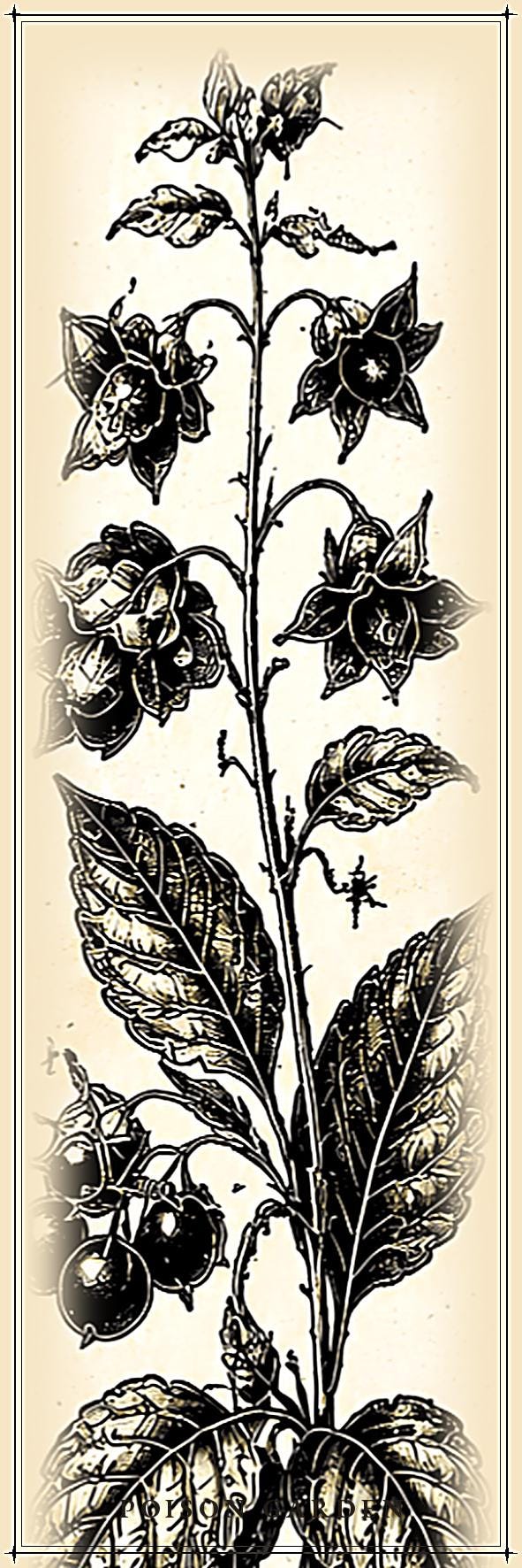 The Poison Garden Bookmarks Printable | Botanical Dark Academia Bookmarks | Gothic Plant Illustration | Digital Download Print & Cut