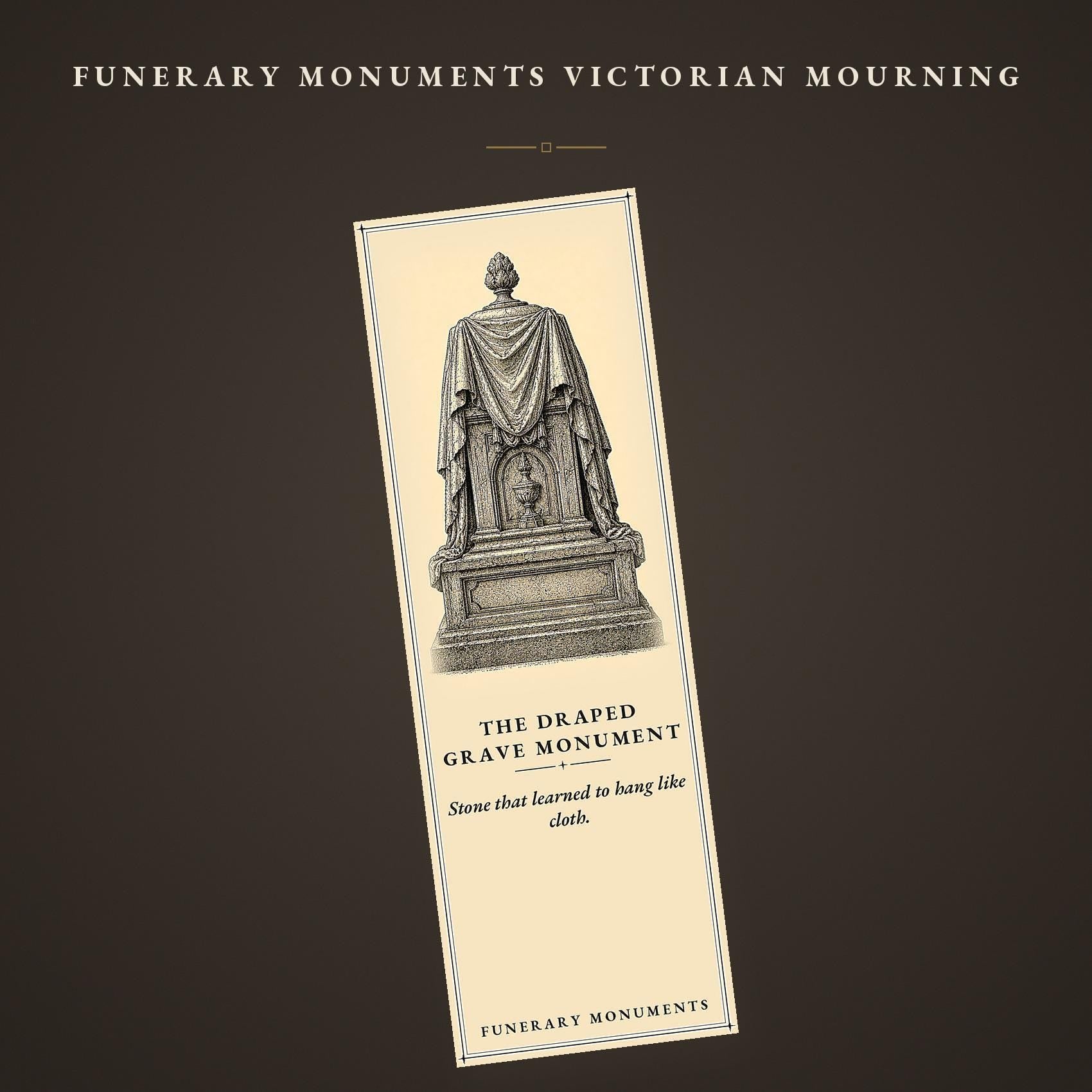 Funerary Monuments Victorian Mourning Bookmark | Dark Academia Cemetery Bookmark | Standard or Magnetic Page Marker
