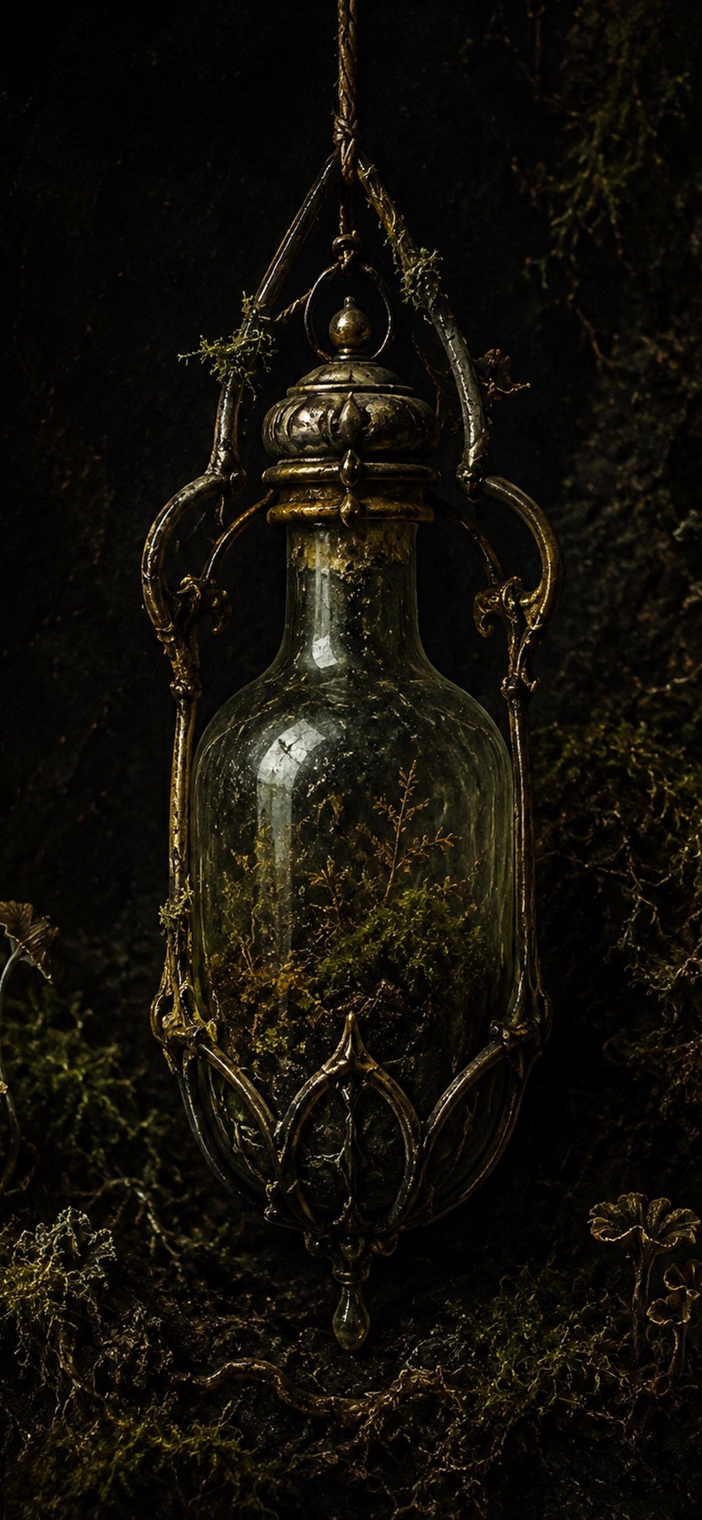 Nocturnal Foraging, Goblincore Lock Screen | Moth & Lantern Wallpaper | iPhone, Android Digital Set