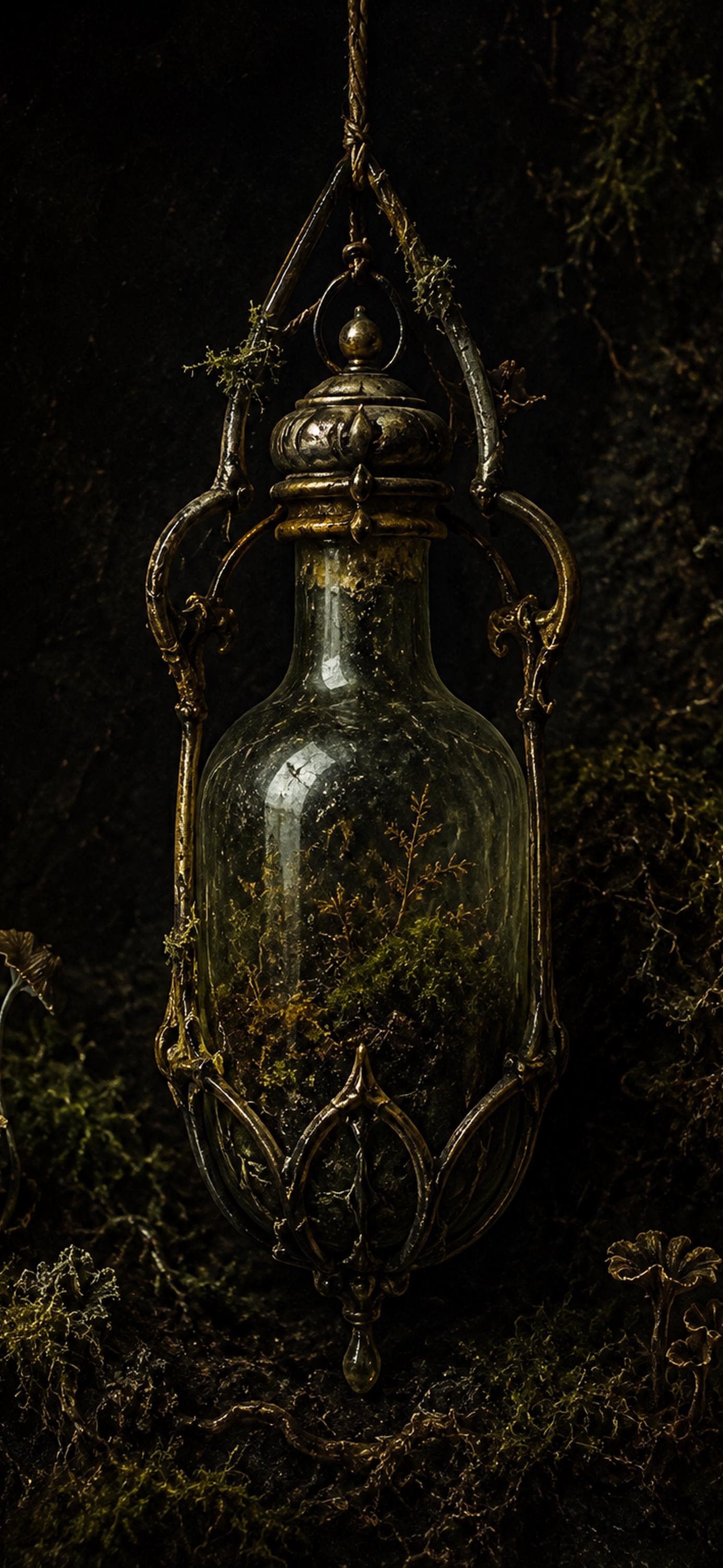 Nocturnal Foraging, Goblincore Lock Screen | Moth & Lantern Wallpaper | iPhone, Android Digital Set