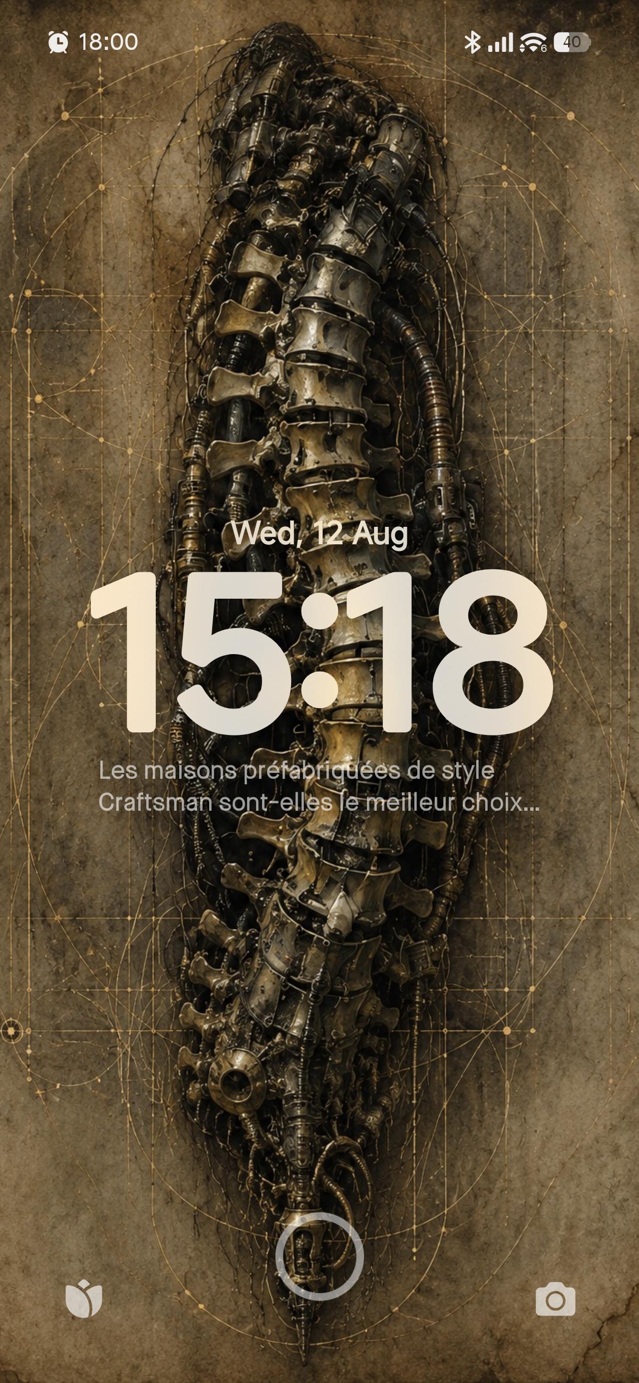Spine - Biomechanical Phone Wallpaper, Dark Surreal Gothic Sci-Fi | Brass Bone Art | Digital Download
