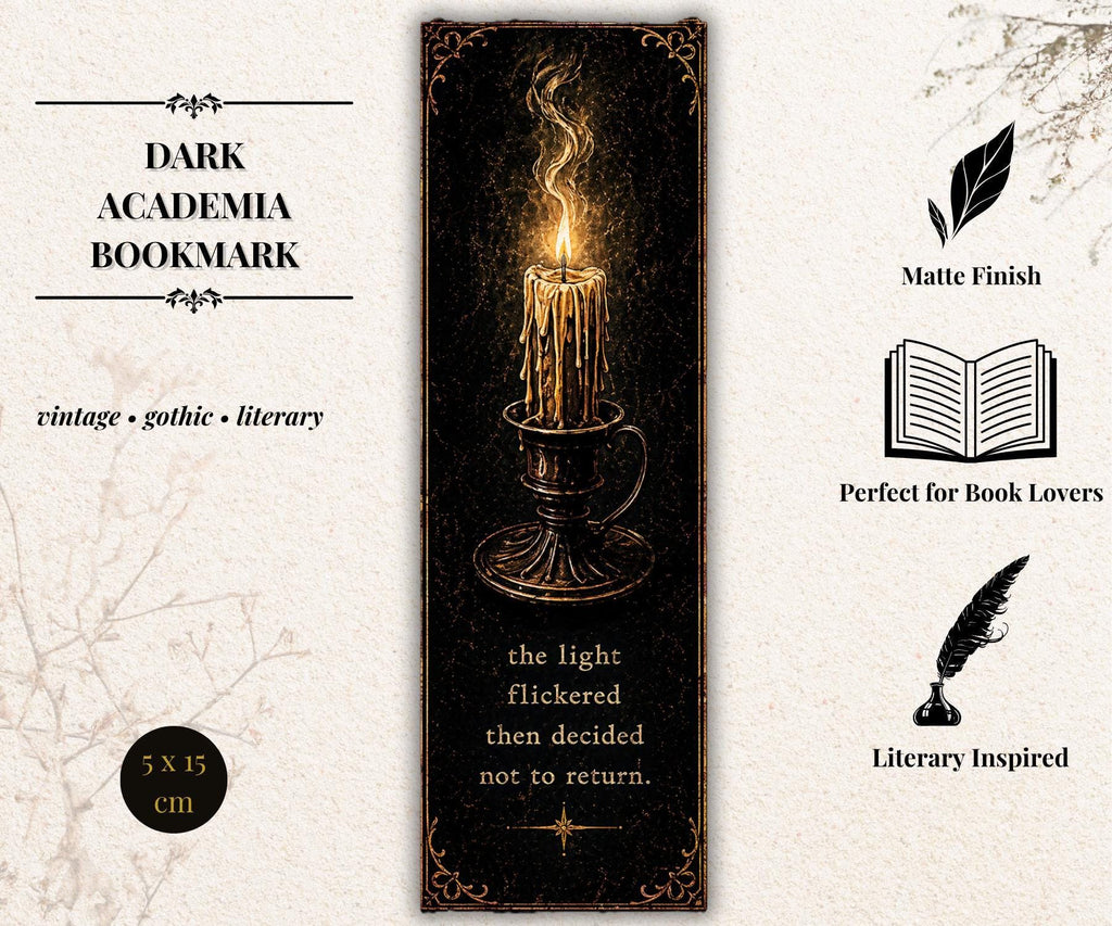 Gothic Academia Bookmark | Beetle Moon Skull, Black Gold Occult Symbolism, Dark Reader Gift