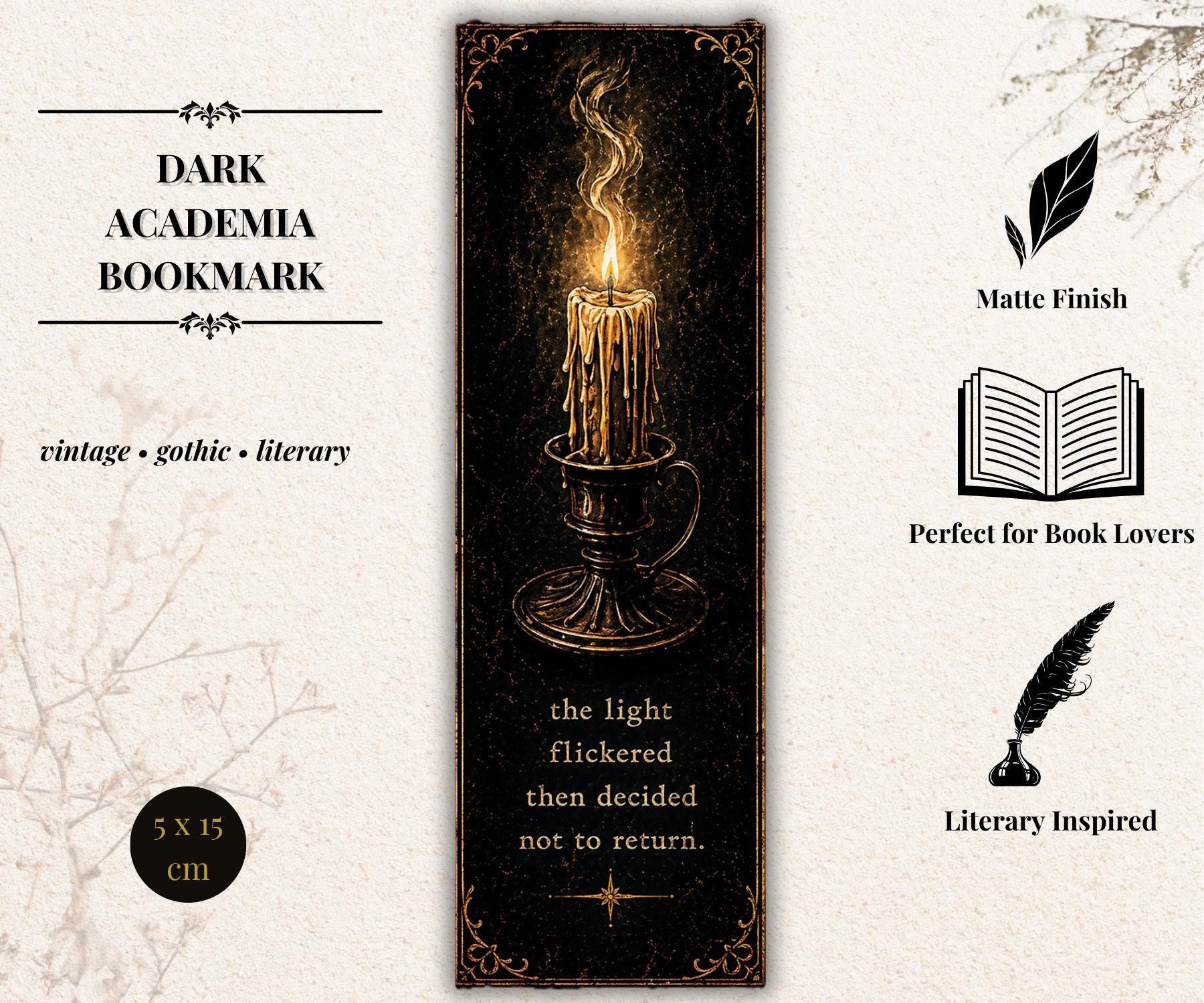 Gothic Academia Bookmark | Beetle Moon Skull, Black Gold Occult Symbolism, Dark Reader Gift