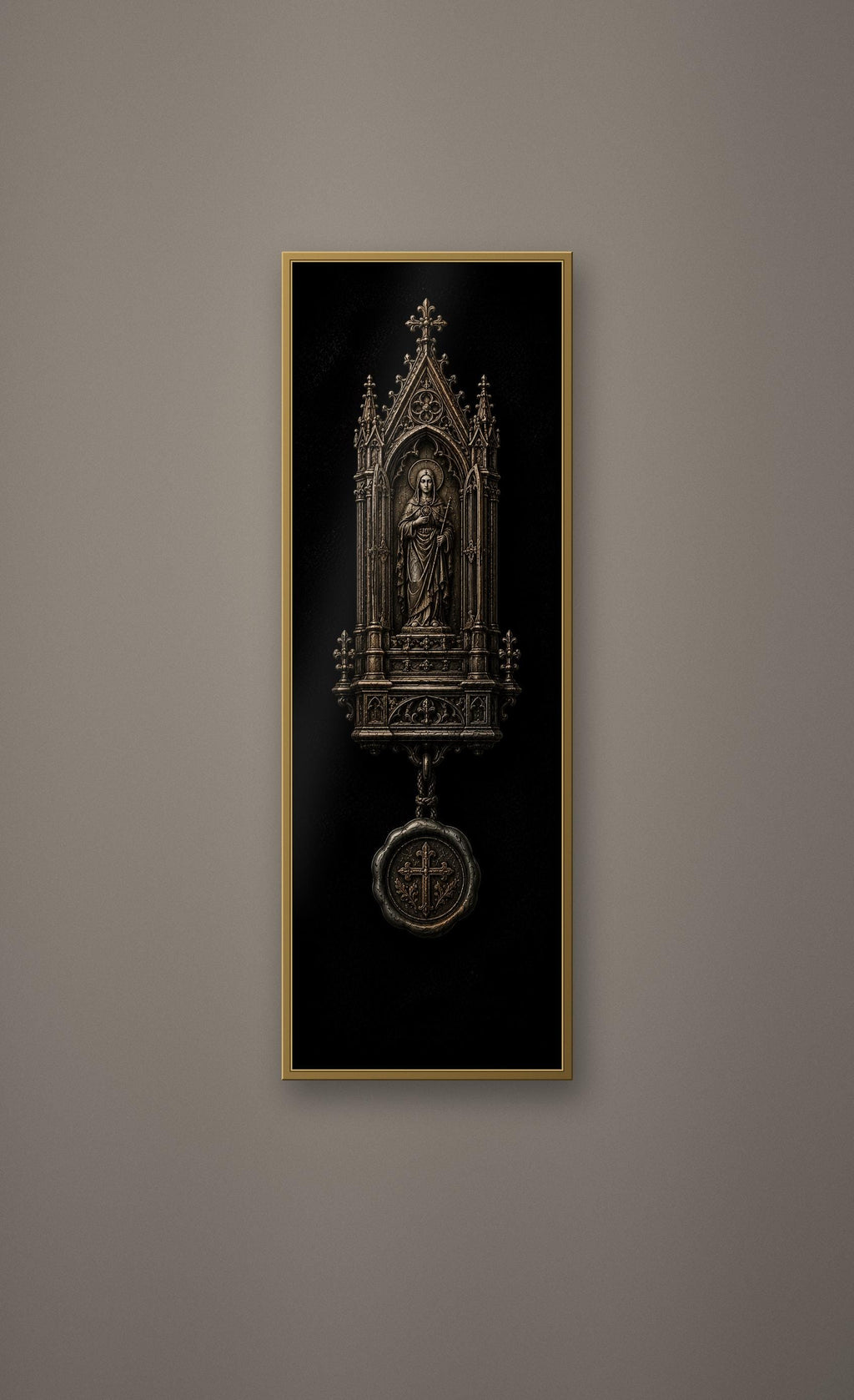 Relics Of Saints Wall Art Collection | Dark Academia Gothic Prints, Black & Gold Illustrations, Digital Download