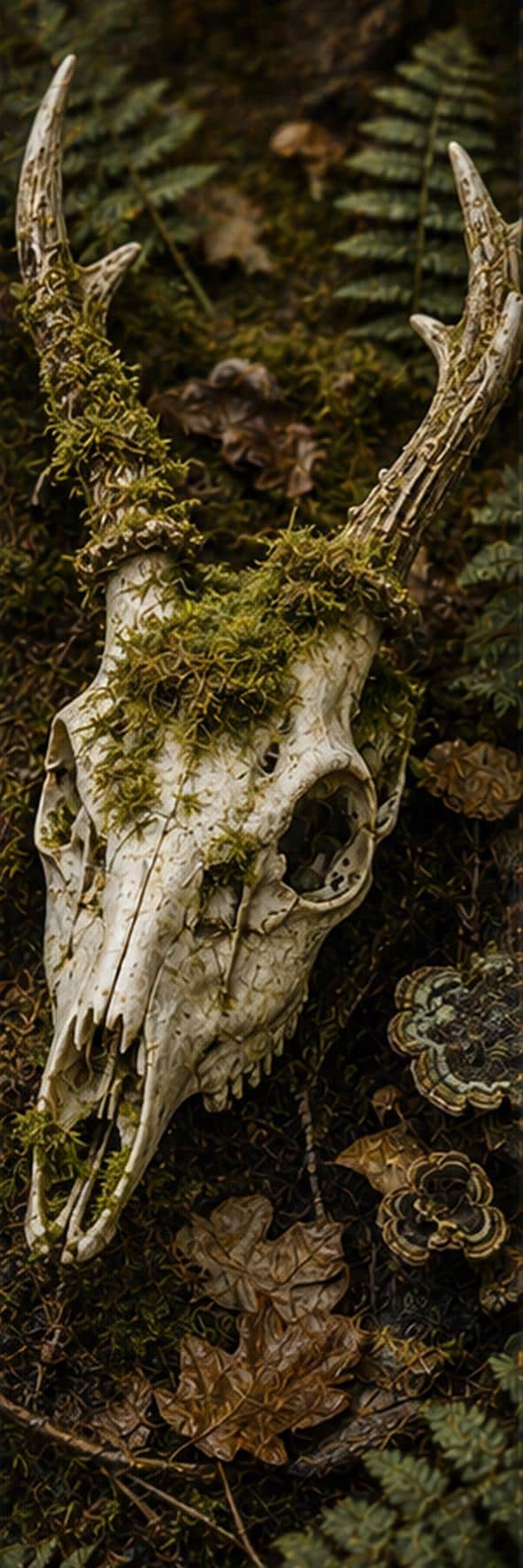 Goblincore Bookmarks Printable Set | Deer Skull, Raven Skull, Botanicals (Digital Download)