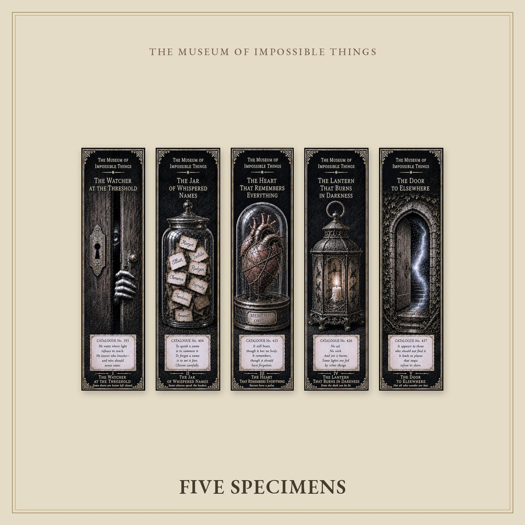 The Watcher at the Threshold Bookmark | Dark Academia Set of 5 | Standard or Magnetic | Gothic Cabinet of Curiosities