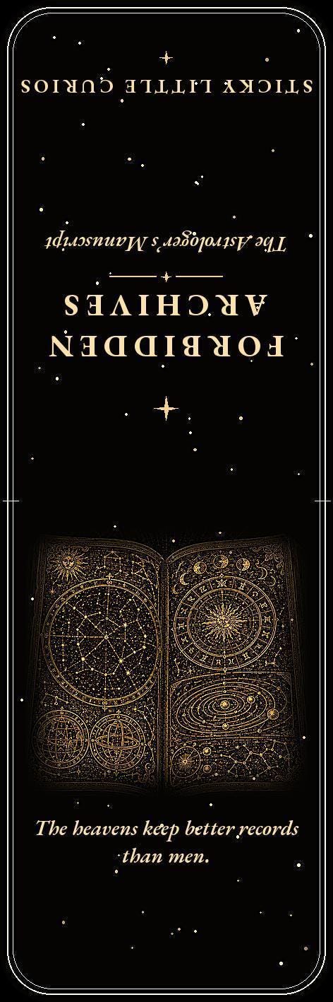 Forbidden Archives Bookmark, Dark Academia Gold Linework | Magnetic Page Marker | Occult Library Designs, Literary Gift
