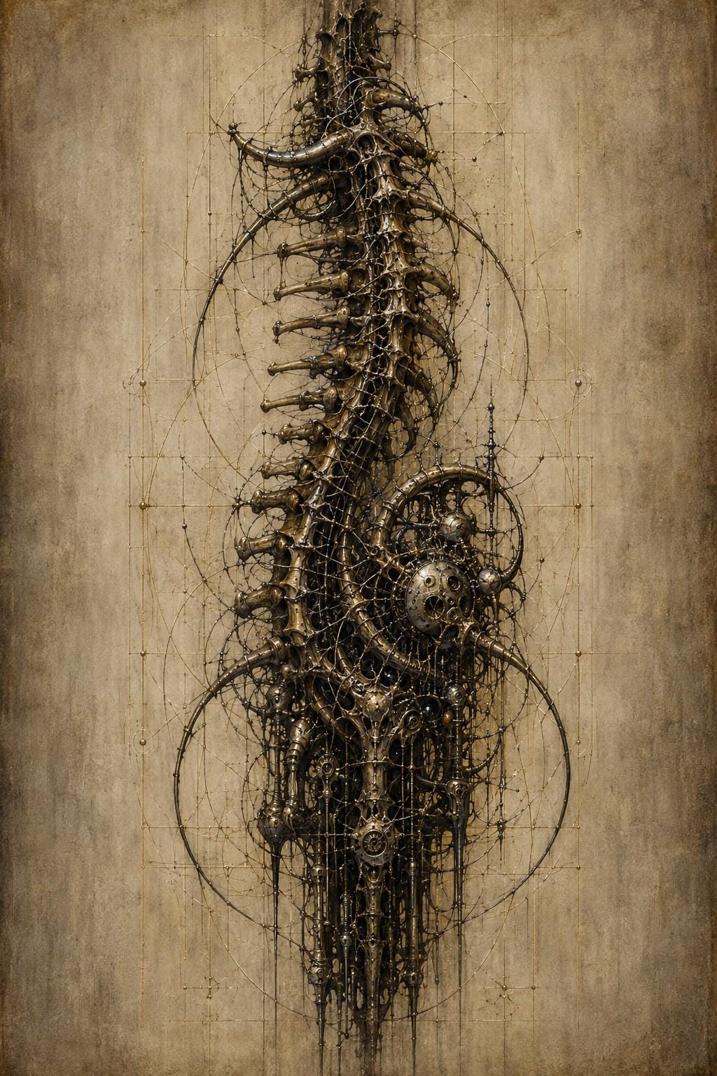 Towers & Spires Biomechanical Phone Wallpaper | Dark Academia Lock Screen | Gothic Sci-Fi Digital Art | Instant Download