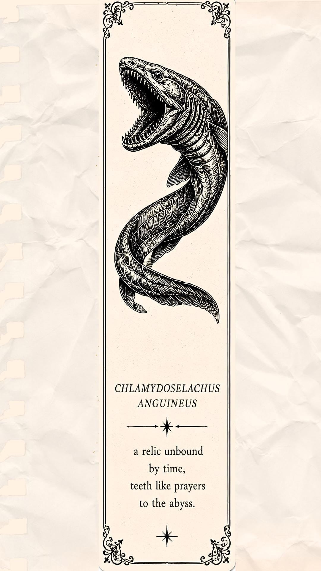 Deep Sea Cryptid Phone Wallpaper | Gothic Lock Screen, Dark Academia Digital Art, Scientific Illustration, Ocean Aesthetic Download