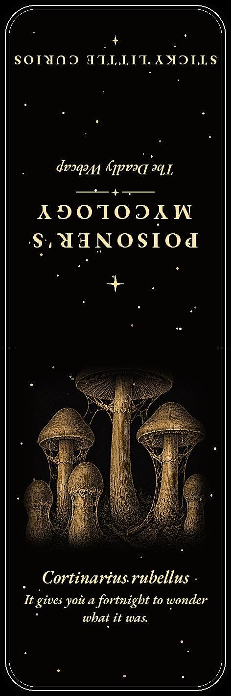The Poisoner's Mycology Bookmark | Dark Academia Mushroom Bookmark | Standard or Magnetic Page Marker